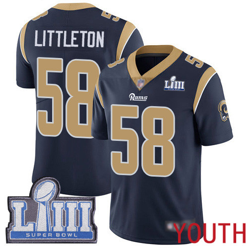 Los Angeles Rams Limited Navy Blue Youth Cory Littleton Home Jersey NFL Football #58 Super Bowl LIII Bound Vapor Untouchable->youth nfl jersey->Youth Jersey